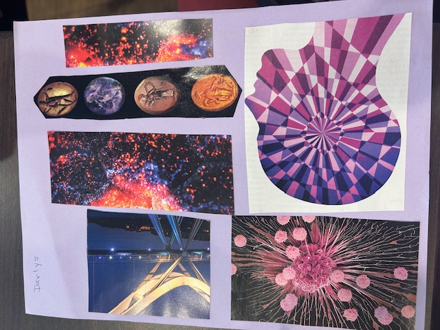 Magazine collage of space and abstract imagery